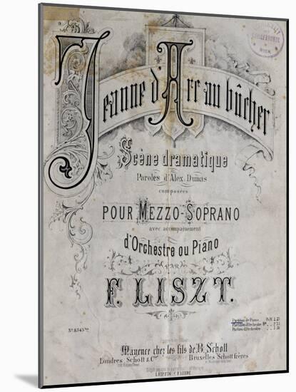 Title Page of Score for Joan of Arc at Stake-Franz Liszt-Mounted Giclee Print