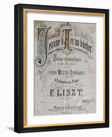 Title Page of Score for Joan of Arc at Stake-Franz Liszt-Framed Giclee Print
