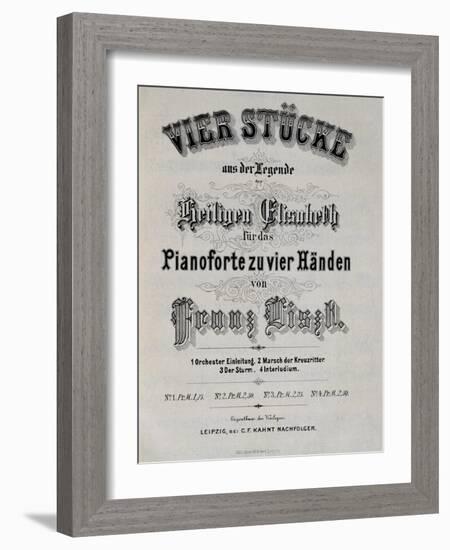 Title Page of Score for Legend of St. Elizabeth-Franz Liszt-Framed Giclee Print