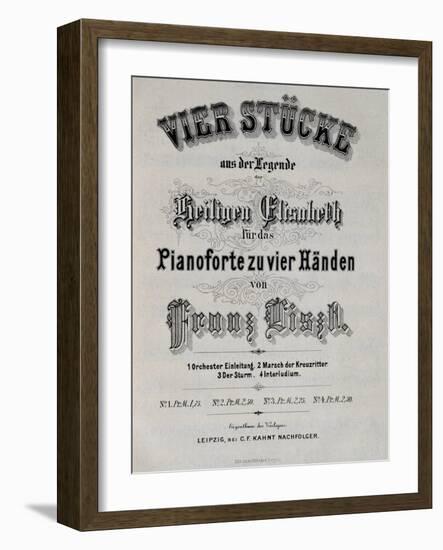 Title Page of Score for Legend of St. Elizabeth-Franz Liszt-Framed Giclee Print