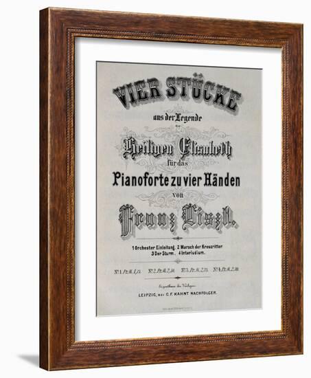 Title Page of Score for Legend of St. Elizabeth-Franz Liszt-Framed Giclee Print