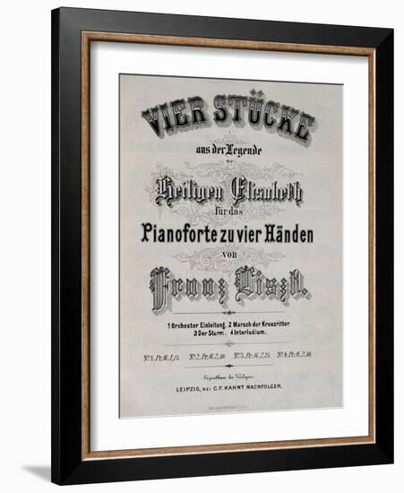 Title Page of Score for Legend of St. Elizabeth-Franz Liszt-Framed Giclee Print