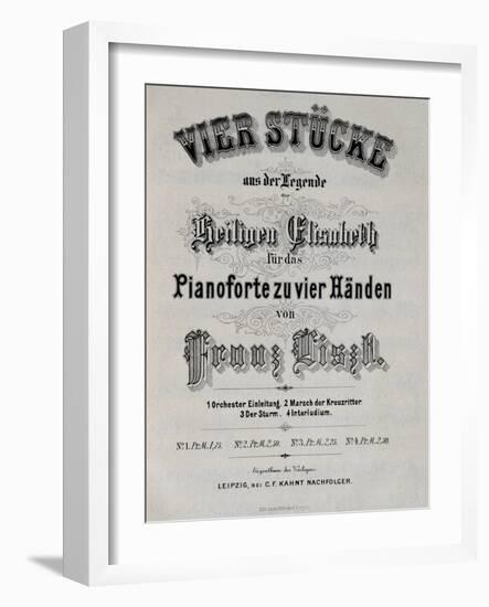 Title Page of Score for Legend of St. Elizabeth-Franz Liszt-Framed Giclee Print