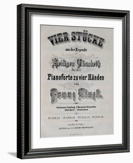 Title Page of Score for Legend of St. Elizabeth-Franz Liszt-Framed Giclee Print