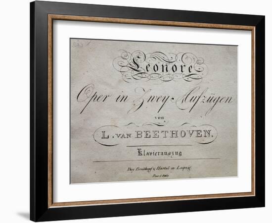 Title Page of Score for Leonore-Ludwig Van Beethoven-Framed Giclee Print