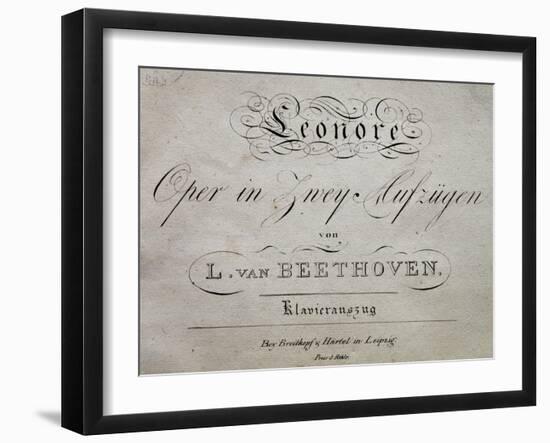 Title Page of Score for Leonore-Ludwig Van Beethoven-Framed Giclee Print