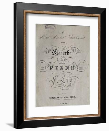 Title Page of Score for Mazurka Brillante for Piano-Franz Liszt-Framed Giclee Print