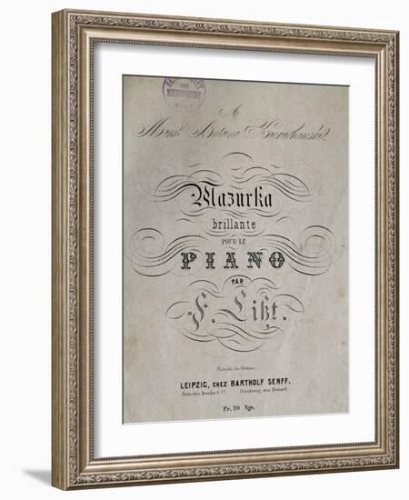 Title Page of Score for Mazurka Brillante for Piano-Franz Liszt-Framed Giclee Print