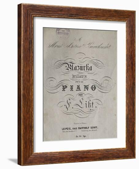 Title Page of Score for Mazurka Brillante for Piano-Franz Liszt-Framed Giclee Print