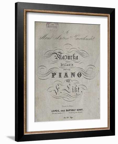 Title Page of Score for Mazurka Brillante for Piano-Franz Liszt-Framed Giclee Print