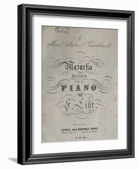 Title Page of Score for Mazurka Brillante for Piano-Franz Liszt-Framed Giclee Print