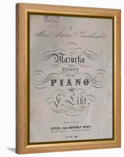 Title Page of Score for Mazurka Brillante for Piano-Franz Liszt-Framed Premier Image Canvas