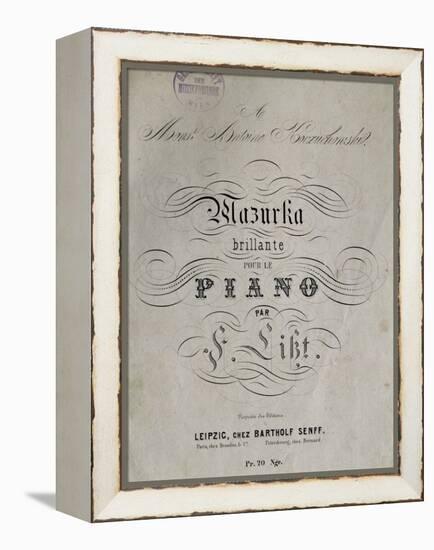 Title Page of Score for Mazurka Brillante for Piano-Franz Liszt-Framed Premier Image Canvas