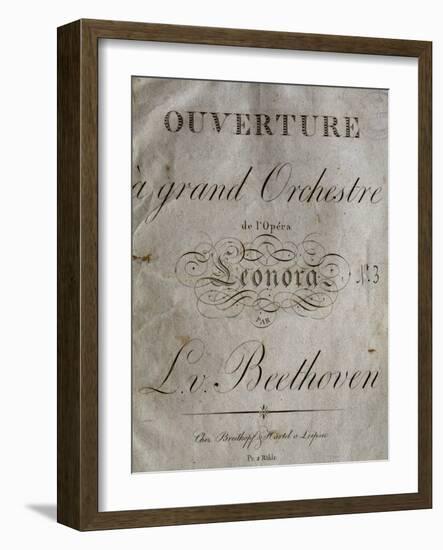 Title Page of Score for Overture to Leonore-Ludwig Van Beethoven-Framed Giclee Print
