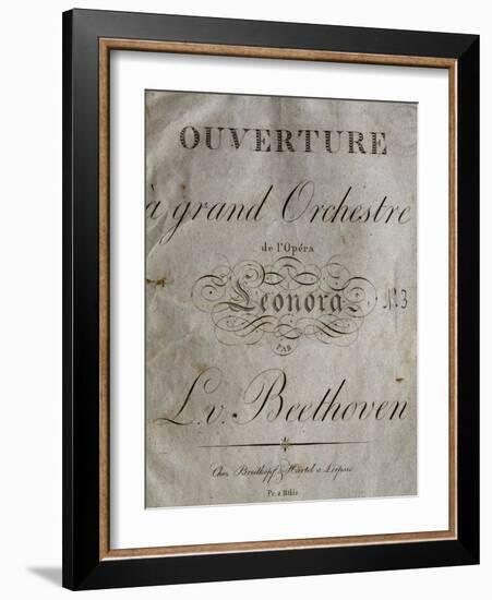 Title Page of Score for Overture to Leonore-Ludwig Van Beethoven-Framed Giclee Print