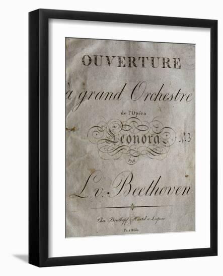 Title Page of Score for Overture to Leonore-Ludwig Van Beethoven-Framed Giclee Print