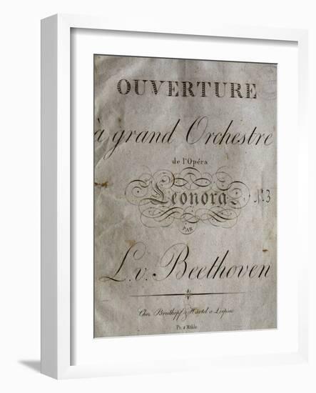 Title Page of Score for Overture to Leonore-Ludwig Van Beethoven-Framed Giclee Print