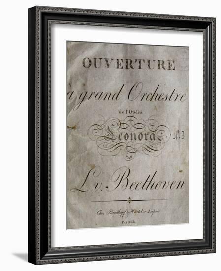 Title Page of Score for Overture to Leonore-Ludwig Van Beethoven-Framed Giclee Print