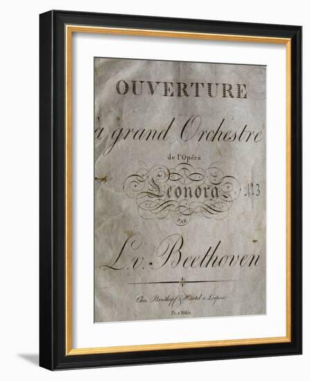 Title Page of Score for Overture to Leonore-Ludwig Van Beethoven-Framed Giclee Print