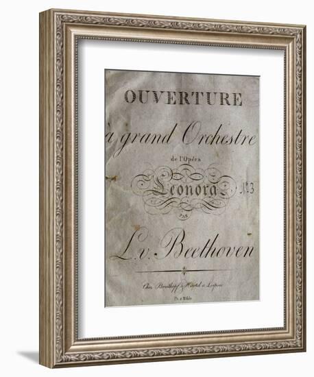 Title Page of Score for Overture to Leonore-Ludwig Van Beethoven-Framed Giclee Print