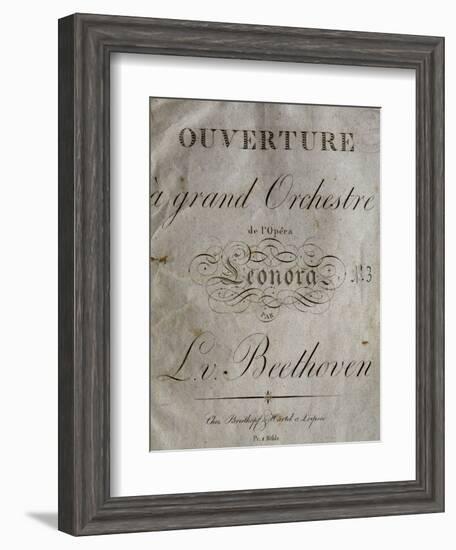 Title Page of Score for Overture to Leonore-Ludwig Van Beethoven-Framed Giclee Print