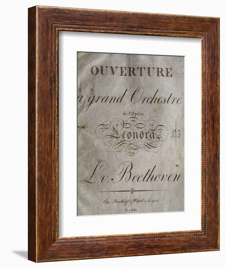 Title Page of Score for Overture to Leonore-Ludwig Van Beethoven-Framed Giclee Print