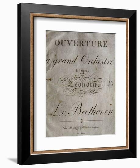 Title Page of Score for Overture to Leonore-Ludwig Van Beethoven-Framed Giclee Print