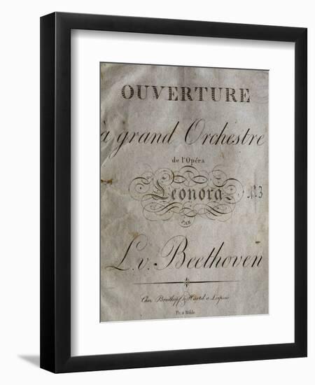 Title Page of Score for Overture to Leonore-Ludwig Van Beethoven-Framed Giclee Print