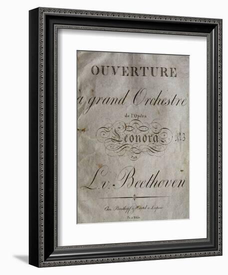 Title Page of Score for Overture to Leonore-Ludwig Van Beethoven-Framed Giclee Print