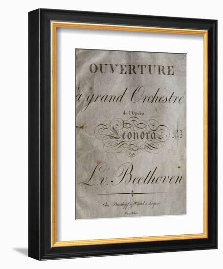 Title Page of Score for Overture to Leonore-Ludwig Van Beethoven-Framed Giclee Print