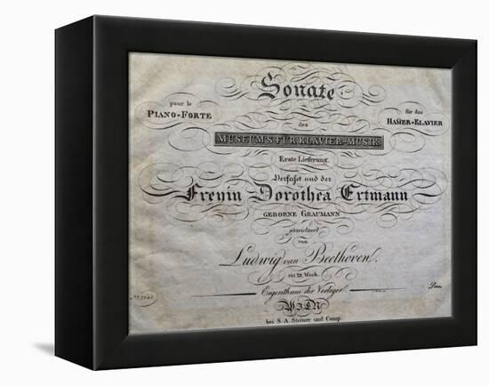 Title Page of Score for Piano Sonata-Ludwig Van Beethoven-Framed Premier Image Canvas