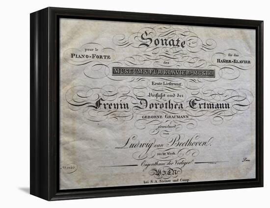 Title Page of Score for Piano Sonata-Ludwig Van Beethoven-Framed Premier Image Canvas