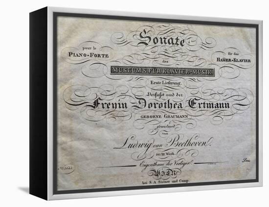 Title Page of Score for Piano Sonata-Ludwig Van Beethoven-Framed Premier Image Canvas