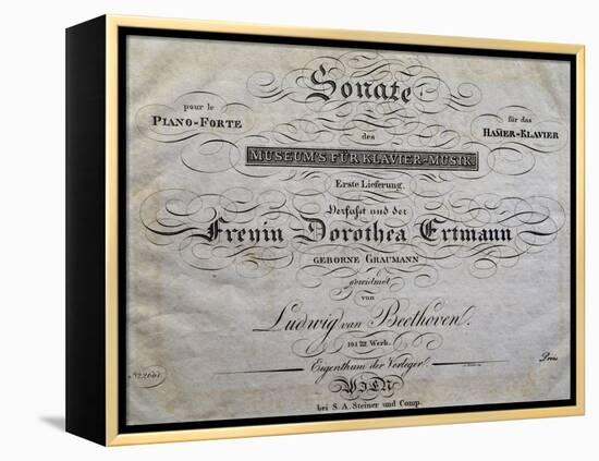 Title Page of Score for Piano Sonata-Ludwig Van Beethoven-Framed Premier Image Canvas