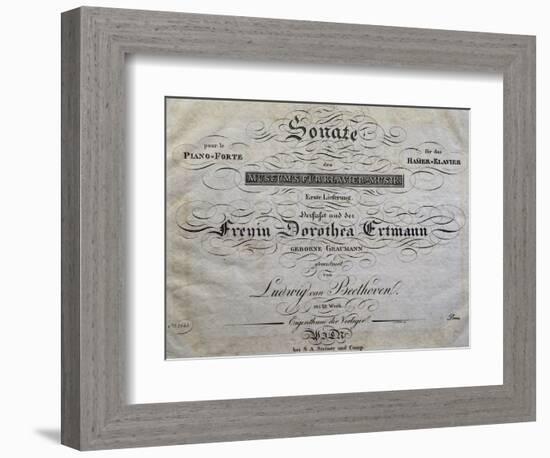 Title Page of Score for Piano Sonata-Ludwig Van Beethoven-Framed Giclee Print