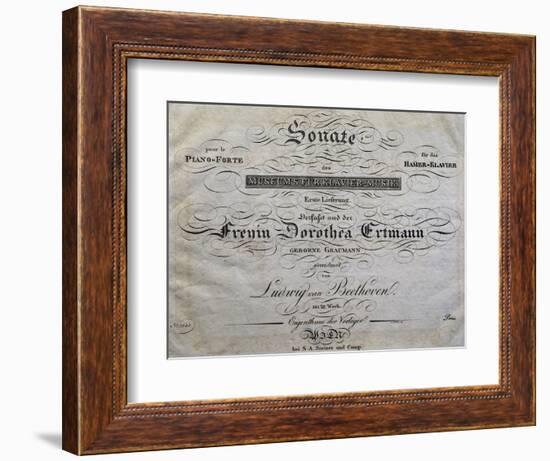 Title Page of Score for Piano Sonata-Ludwig Van Beethoven-Framed Giclee Print