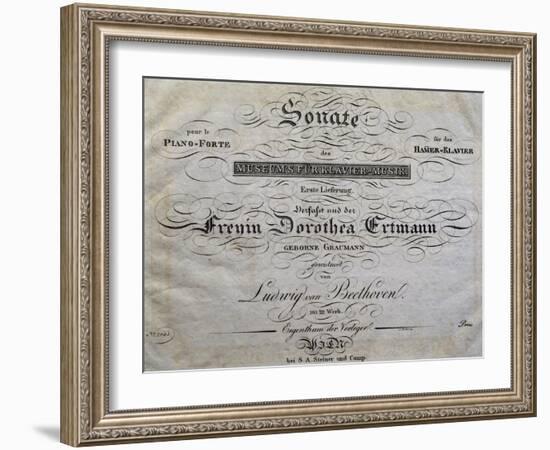 Title Page of Score for Piano Sonata-Ludwig Van Beethoven-Framed Giclee Print