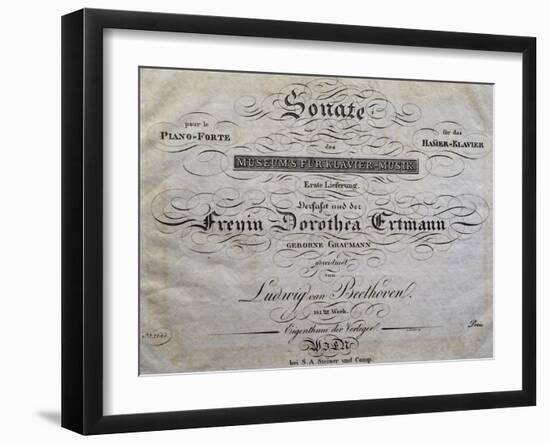 Title Page of Score for Piano Sonata-Ludwig Van Beethoven-Framed Giclee Print