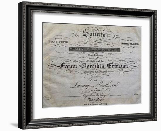 Title Page of Score for Piano Sonata-Ludwig Van Beethoven-Framed Giclee Print