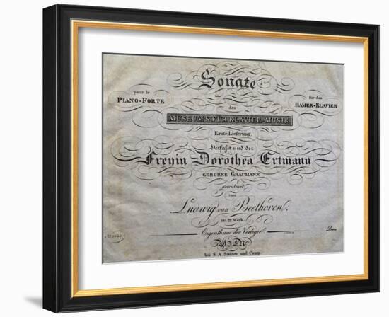 Title Page of Score for Piano Sonata-Ludwig Van Beethoven-Framed Giclee Print