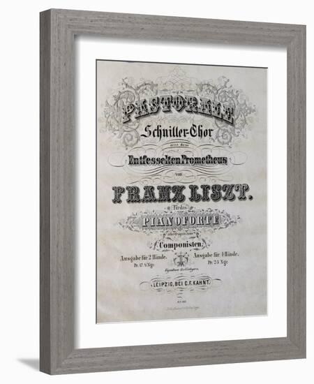 Title Page of Score for Prometheus-Franz Liszt-Framed Giclee Print