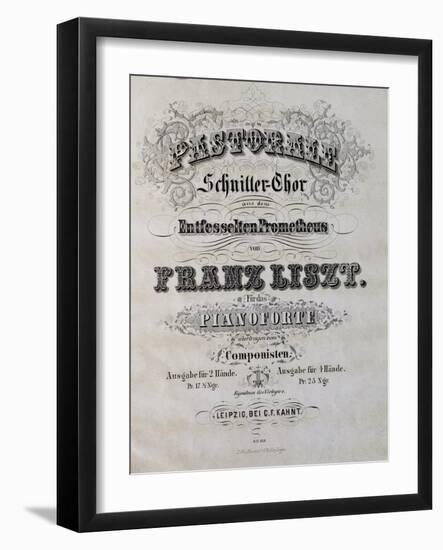 Title Page of Score for Prometheus-Franz Liszt-Framed Giclee Print