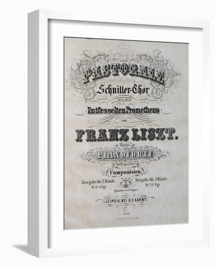 Title Page of Score for Prometheus-Franz Liszt-Framed Giclee Print