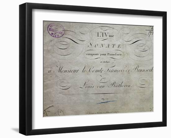 Title Page of Score for Sonata Appassionata-Ludwig Van Beethoven-Framed Giclee Print