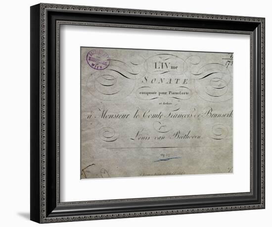 Title Page of Score for Sonata Appassionata-Ludwig Van Beethoven-Framed Giclee Print