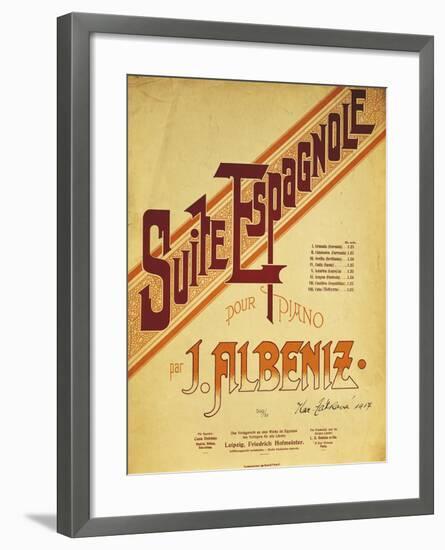 Title Page of Score for Suite Espanola, by Isaac Albeniz-null-Framed Giclee Print