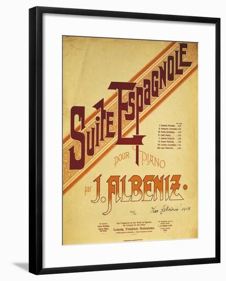 Title Page of Score for Suite Espanola, by Isaac Albeniz-null-Framed Giclee Print