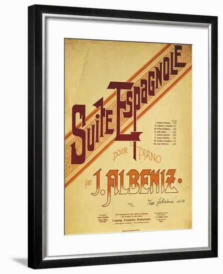 Title Page of Score for Suite Espanola, by Isaac Albeniz-null-Framed Giclee Print