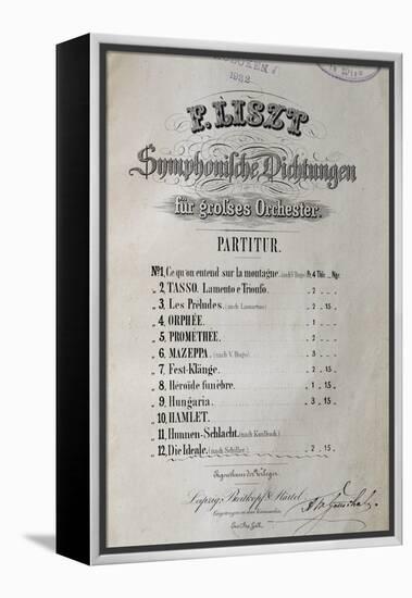 Title Page of Score for Symphony Ideal for Large Orchestra-Franz Liszt-Framed Premier Image Canvas