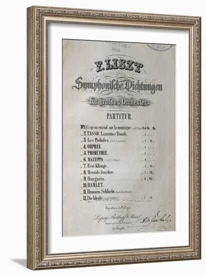 Title Page of Score for Symphony Ideal for Large Orchestra-Franz Liszt-Framed Giclee Print
